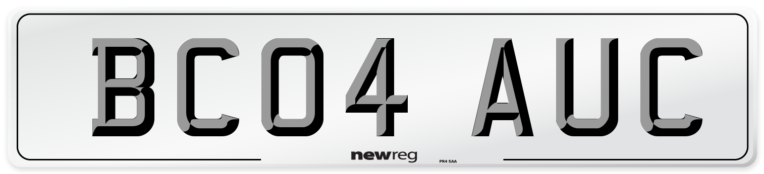 BC04 AUC Number Plate from New Reg